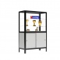 Vitrine, mit Unterschrank, 180 cm hoch, 120x50 cm (B/T), 